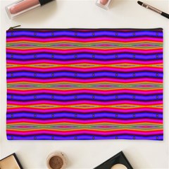 Bright Pink Purple Lines Stripes Cosmetic Bag (xxxl)  by BrightVibesDesign