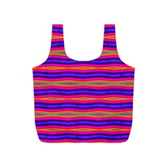 Bright Pink Purple Lines Stripes Full Print Recycle Bags (s)  by BrightVibesDesign