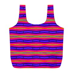 Bright Pink Purple Lines Stripes Full Print Recycle Bags (l)  by BrightVibesDesign