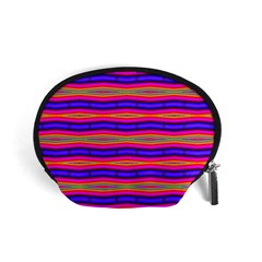 Bright Pink Purple Lines Stripes Accessory Pouches (small)  by BrightVibesDesign