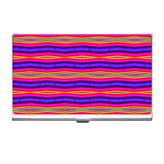 Bright Pink Purple Lines Stripes Business Card Holders by BrightVibesDesign