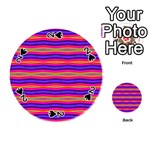 Bright Pink Purple Lines Stripes Playing Cards 54 (Round)  Front - Spade2