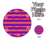 Bright Pink Purple Lines Stripes Playing Cards 54 (Round)  Front - Heart10