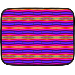 Bright Pink Purple Lines Stripes Fleece Blanket (mini) by BrightVibesDesign