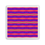 Bright Pink Purple Lines Stripes Memory Card Reader (Square)  Front