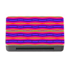 Bright Pink Purple Lines Stripes Memory Card Reader With Cf