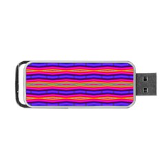 Bright Pink Purple Lines Stripes Portable Usb Flash (two Sides) by BrightVibesDesign