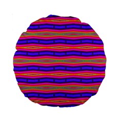 Bright Pink Purple Lines Stripes Standard 15  Premium Round Cushions by BrightVibesDesign