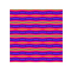 Bright Pink Purple Lines Stripes Small Satin Scarf (square) 