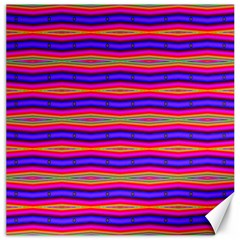 Bright Pink Purple Lines Stripes Canvas 16  X 16   by BrightVibesDesign