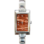 Red Earth Natural Rectangle Italian Charm Watch Front