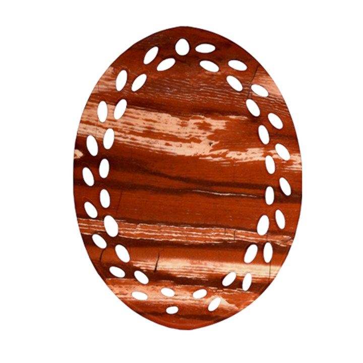 Red Earth Natural Oval Filigree Ornament (2-Side) 