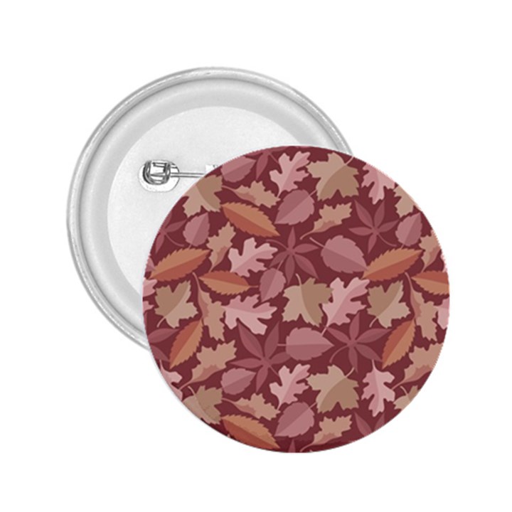 Marsala Leaves Pattern 2.25  Buttons