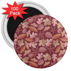 Marsala Leaves Pattern 3  Magnets (100 Pack) by sifis