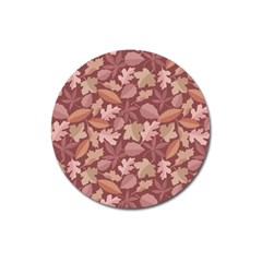 Marsala Leaves Pattern Magnet 3  (round) by sifis