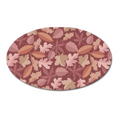 Marsala Leaves Pattern Oval Magnet by sifis