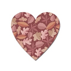 Marsala Leaves Pattern Heart Magnet by sifis