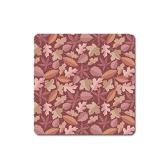 Marsala Leaves Pattern Square Magnet by sifis