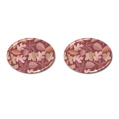 Marsala Leaves Pattern Cufflinks (oval) by sifis