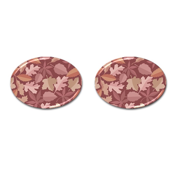 Marsala Leaves Pattern Cufflinks (Oval)