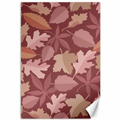 Marsala Leaves Pattern Canvas 12  X 18   by sifis