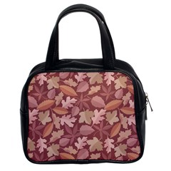 Marsala Leaves Pattern Classic Handbags (2 Sides) by sifis