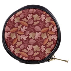 Marsala Leaves Pattern Mini Makeup Bags by sifis