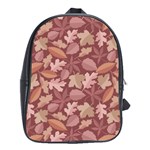 Marsala Leaves Pattern School Bags(Large)  Front