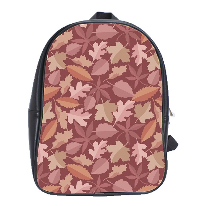 Marsala Leaves Pattern School Bags(Large) 