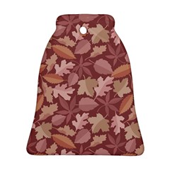 Marsala Leaves Pattern Bell Ornament (2 Sides) by sifis