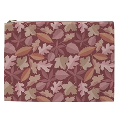 Marsala Leaves Pattern Cosmetic Bag (xxl) 