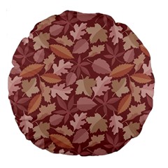 Marsala Leaves Pattern Large 18  Premium Round Cushions by sifis