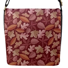 Marsala Leaves Pattern Flap Messenger Bag (s) by sifis