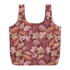 Marsala Leaves Pattern Full Print Recycle Bags (l)  by sifis