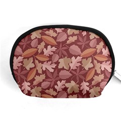 Marsala Leaves Pattern Accessory Pouches (medium)  by sifis