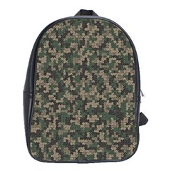 Jungle Camo Pattern School Bags (xl)  by Bermudezyns