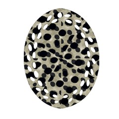 Metallic Camouflage Oval Filigree Ornament (2-side) 