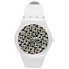 Metallic Camouflage Round Plastic Sport Watch (m) by dflcprints