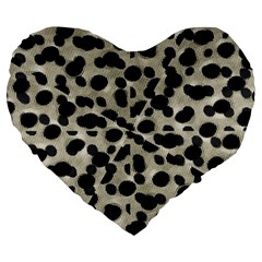 Metallic Camouflage Large 19  Premium Flano Heart Shape Cushions