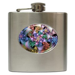 Bright Taffy Spiral Hip Flask (6 Oz) by WolfepawFractals