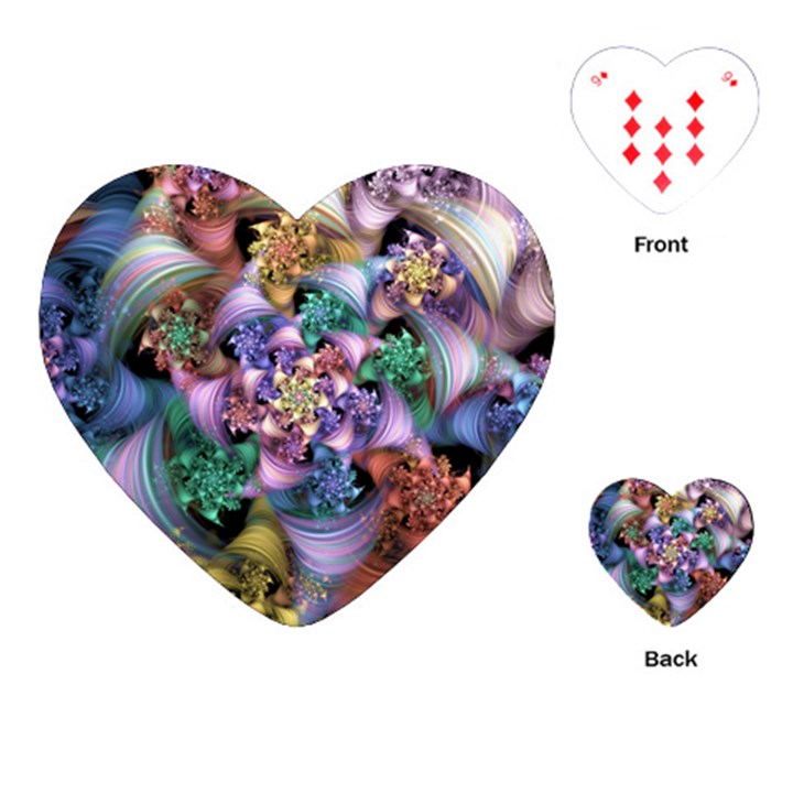 Bright Taffy Spiral Playing Cards (Heart) 