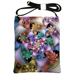 Bright Taffy Spiral Shoulder Sling Bags by WolfepawFractals