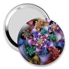 Bright Taffy Spiral 3  Handbag Mirrors by WolfepawFractals