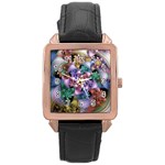 Bright Taffy Spiral Rose Gold Leather Watch  Front