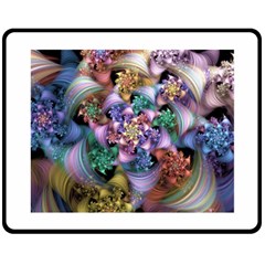 Bright Taffy Spiral Double Sided Fleece Blanket (medium)  by WolfepawFractals