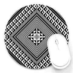 Geometric Pattern Vector Illustration Myxk9m   Round Mousepads by dsgbrand