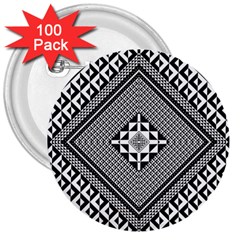 Geometric Pattern Vector Illustration Myxk9m   3  Buttons (100 Pack)  by dsgbrand