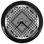 Geometric Pattern Vector Illustration Myxk9m   Wall Clocks (Black) Front