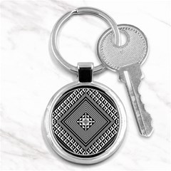 Geometric Pattern Vector Illustration Myxk9m   Key Chains (round)  by dsgbrand