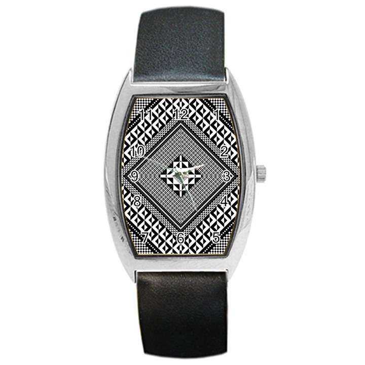 Geometric Pattern Vector Illustration Myxk9m   Barrel Style Metal Watch